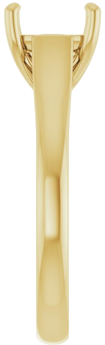 14K Yellow 7 mm Asscher Solitaire Engagement Ring Mounting (4)