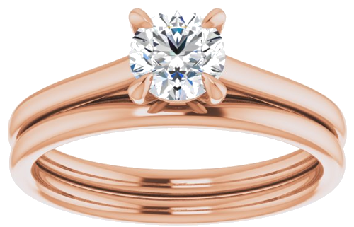 14K Rose  5.2 mm Round Solitaire Engagement Ring Mounting (8)
