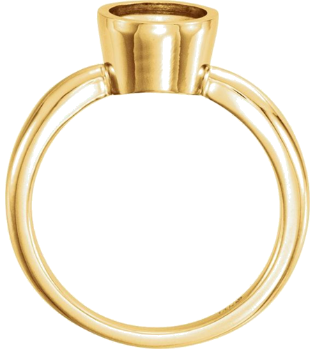 14K Yellow 5.2 mm Round Bezel-Set Solitaire Engagement Ring Mounting (2)