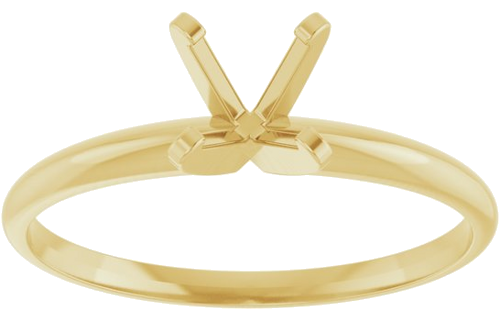 14K Yellow 5.5 mm Round Ultra-Lightweight Solitaire Engagement Ring Mounting (3)
