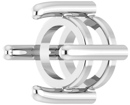 Pakabukas „Round 4-Prong Cabochon“ 585 Baltojo Aukso Round 4.5mm (2)