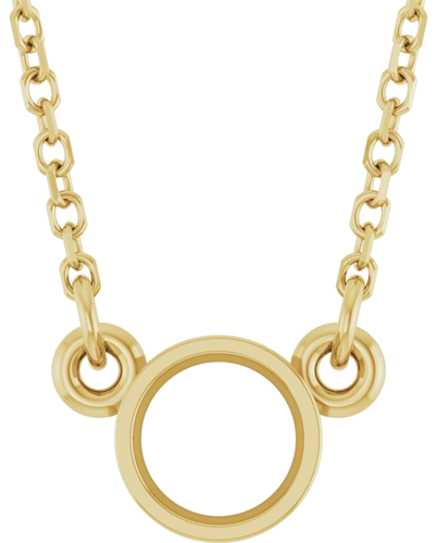 14K Yellow 4.5 mm Round Bezel-Set Solitaire 18  Necklace Mounting (1)