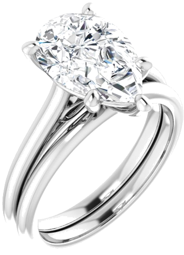 Sužadėtuvių Žiedas „Infinity-Inspired“ 585 Baltojo Aukso Pear Shape 12mm x 8mm (6)