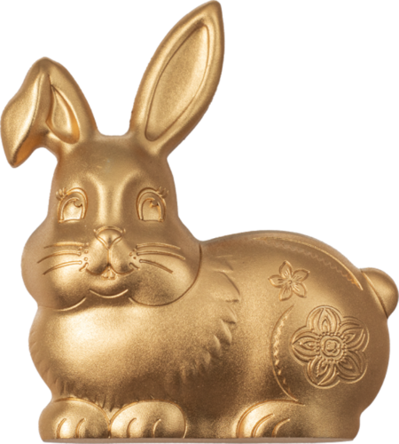 2023 Година на заека Монголия 1 унция сребърна монета в кутия (със златно покритие) (1)