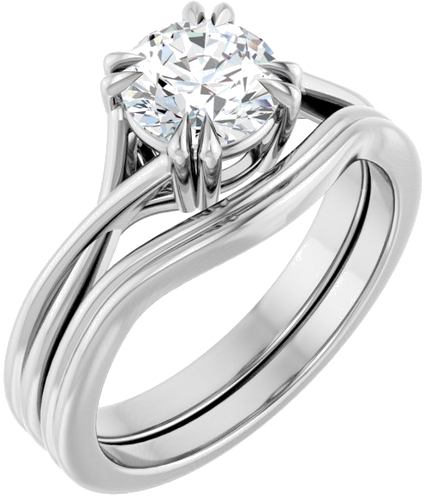 14K White 6.5 mm Round Solitaire Engagement Ring Mounting (6)