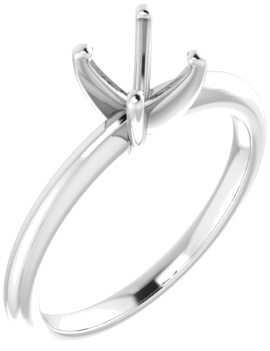Sterling Silver  6 mm Round Solitaire Engagement Ring Mounting (1)