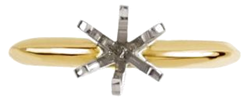 Sužadėtuvių Žiedas „Pre-Notched Solitaire“ 585 Baltojo Ir Geltonojo Aukso Round 7.8mm x 8.6mm (3)