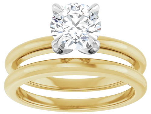 Sužadėtuvių Žiedas „Solitaire“ 585 Baltojo Ir Geltonojo Aukso Round 6.5mm (8)