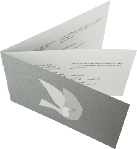 2022 Latvija Už Ukrainos laisvę 5 eurų sidabrinė moneta (7)