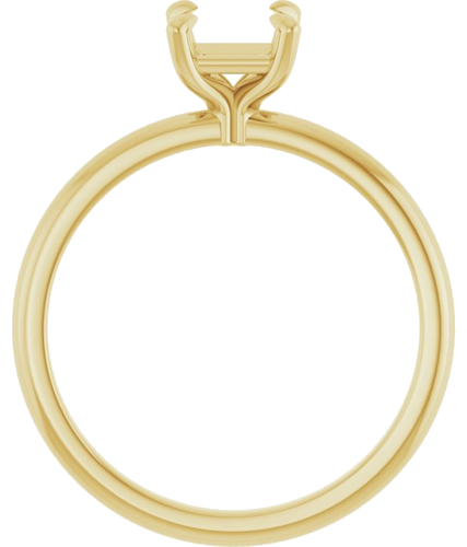 14K Yellow  5x5 mm Square Solitaire Engagement Ring Mounting (2)