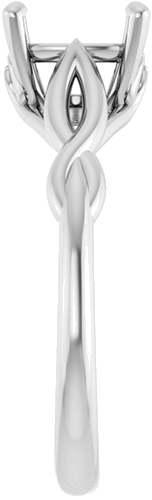 14K White  9x7 mm Oval Solitaire Engagement Ring Mounting (4)