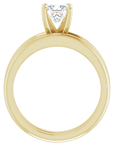 14K Yellow  5 mm Square Solitaire Engagement Ring Mounting (7)