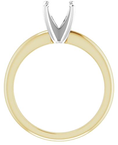 14K Yellow   White  6x6 mm Cushion Solitaire Engagement Ring Mounting (2)