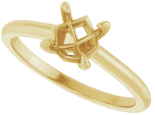14K Yellow 6.5 mm Round Solitaire Engagement Ring Mounting (5)