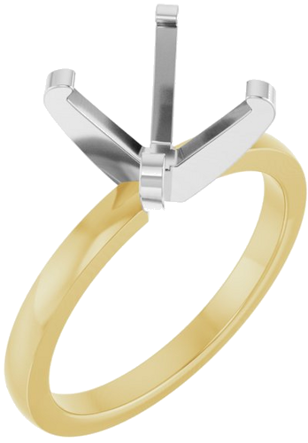 14K Yellow White 9.3 mm Round 4-Prong Engagement Ring Mounting (1)