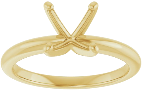 14K Yellow  7x7 mm Cushion Solitaire Engagement Ring Mounting (3)