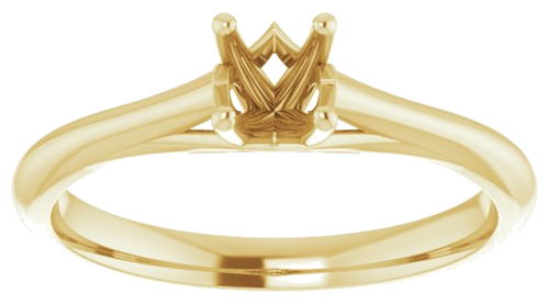 Sužadėtuvių Žiedas „Solitaire“ 585 Geltonojo Aukso Round 4.4mm (3)