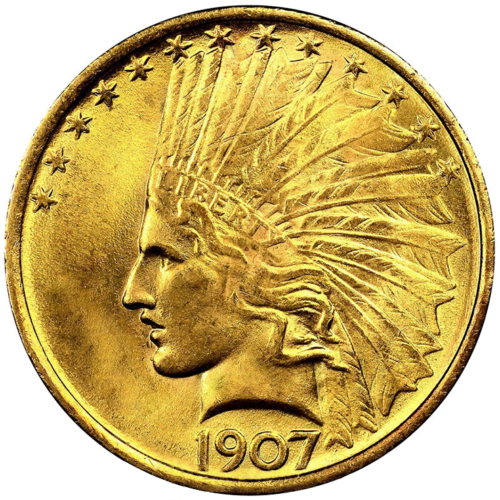 10 dolāru ASV zelta monēta — Indiānis / Zelta ērglis (1907-1933) (1)
