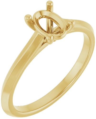 Sužadėtuvių Žiedas „Solitaire“ 585 Geltonojo Aukso Oval 7mm x 5mm (1)