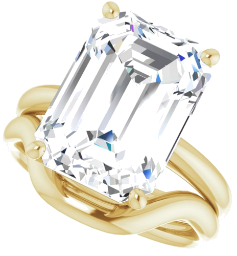 Sužadėtuvių Žiedas „Solitaire“ 14k yellow gold Emerald 14mm x 10mm (10)