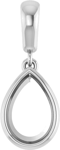 14K White  9x6 mm Pear Pendant Mounting (1)