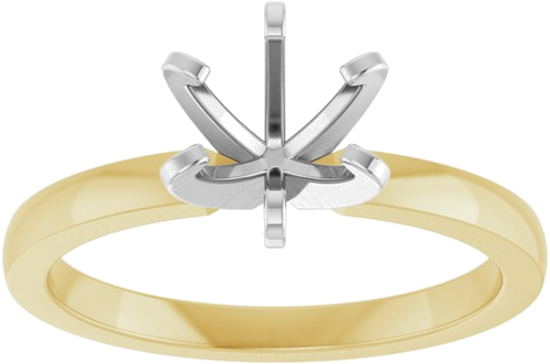 Sužadėtuvių Žiedas „Solitaire“ 585 Baltojo Ir Geltonojo Aukso Round 6.4mm (3)