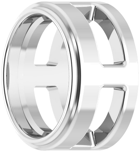 Pakabukas „Oval Bezel-Set Slide“ 585 Baltojo Aukso Oval 5mm x 3.5mm (2)