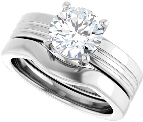 14K White 7.4 mm Round Solitaire Engagement Ring Mounting (10)
