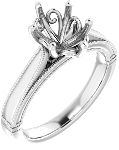 Sužadėtuvių Žiedas „Solitaire“ 585 Baltojo Aukso Oval 9mm x 7mm (1)