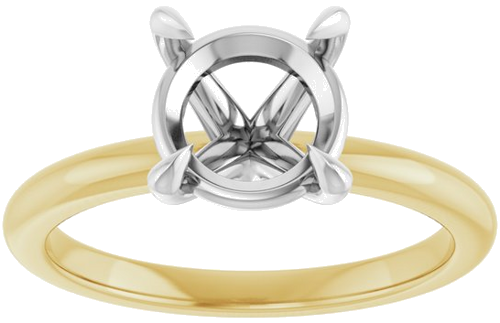 Sužadėtuvių Žiedas 585 Baltojo Ir Geltonojo Aukso Round 8.2mm (3)