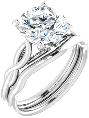 Sužadėtuvių Žiedas „Solitaire“ 585 Baltojo Aukso Round 8.8mm (6)