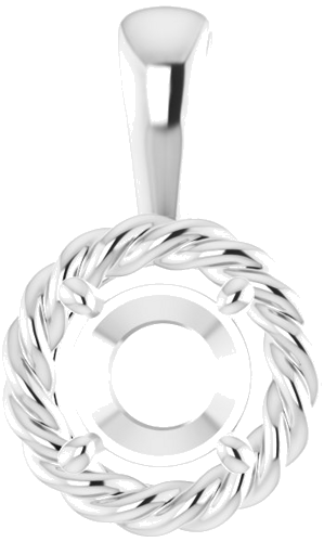 Pakabukas „Rope“ 585 Baltojo Aukso Round 6mm (1)