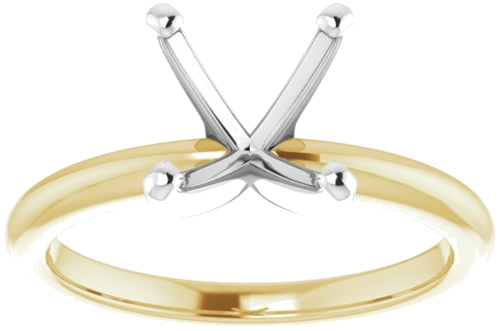 14K Yellow   White  6.5x6.5 mm Square Solitaire Engagement Ring Mounting (3)