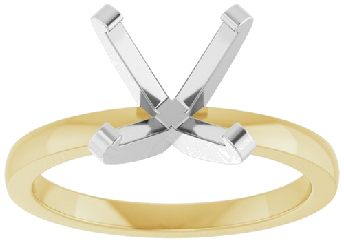 14K Yellow White 9.3 mm Round 4-Prong Engagement Ring Mounting (3)