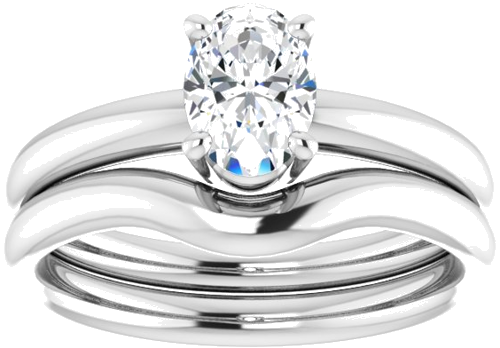 10K White 7x5 mm Oval Engagement Ring Mounting (8)