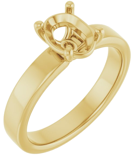 Sužadėtuvių Žiedas „Solitaire“ 585 Geltonojo Aukso Oval 8mm x 6mm (1)