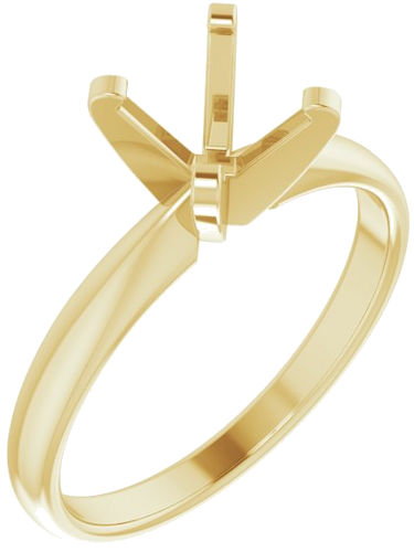 Sužadėtuvių Žiedas „Solitaire“ 585 Geltonojo Aukso Round 7mm (1)