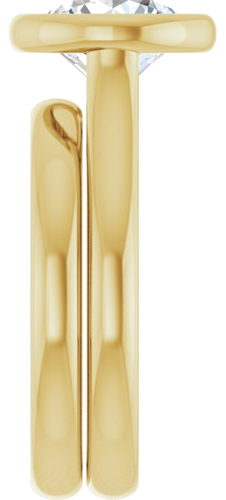 Sužadėtuvių Žiedas „Bezel-Set Solitaire“ 585 Geltonojo Aukso Round 8.2mm (9)