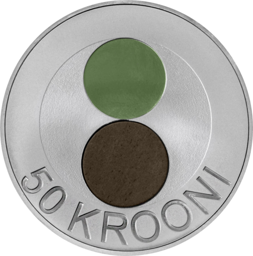 2010 Igaunija dabai 50 kronu sudraba monēta (2)