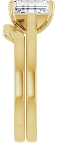 Sužadėtuvių Žiedas „Solitaire“ 585 Geltonojo Aukso Emerald 8mm x 6mm (9)