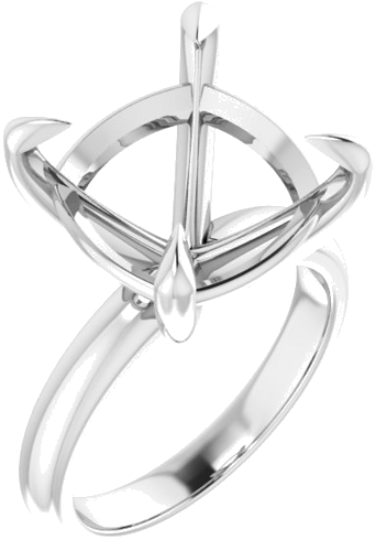 Sužadėtuvių Žiedas „Solitaire“ 585 Baltojo Aukso Cushion 13mm (1)