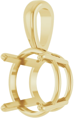 14K Yellow 11 mm Round 4-Prong Pendant Mounting (2)