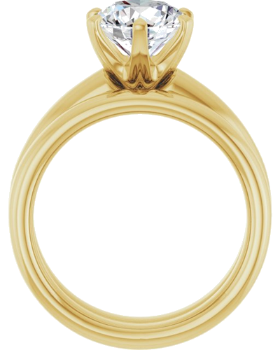 18K Yellow 8.2 mm Round Engagement Ring Mounting (7)