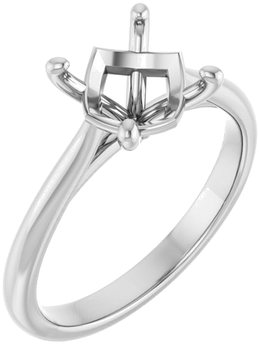 14K White 8.2 mm Round Solitaire Engagement Ring Mounting (1)