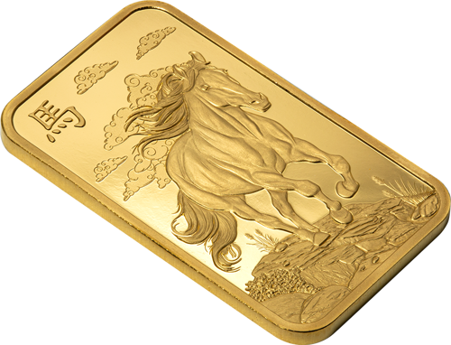 1 oz kolekcinis investicinio aukso luitas Arklio metai PAMP (2)