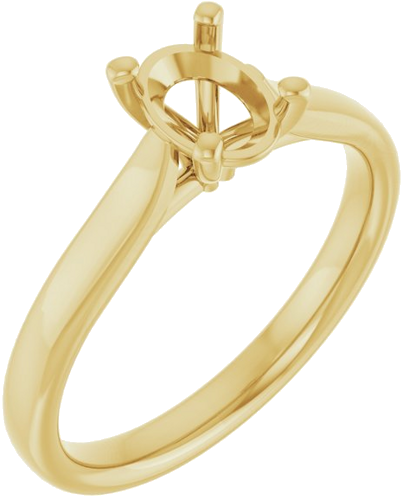 Sužadėtuvių Žiedas „Solitaire“ 585 Geltonojo Aukso Oval 7mm x 5mm (1)