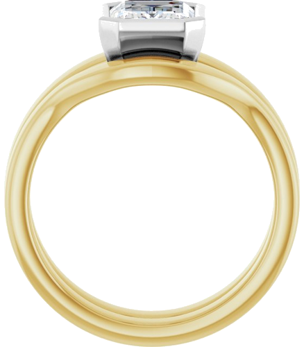 14K Yellow White 8x6 mm Emerald Solitaire Engagement Ring Mounting (7)