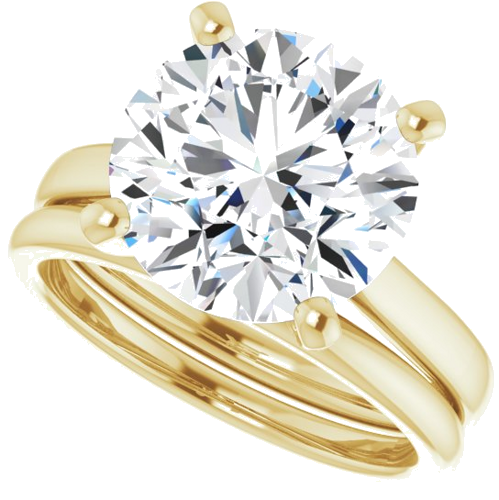 Sužadėtuvių Žiedas „Solitaire“ 585 Geltonojo Aukso Round 11mm (10)
