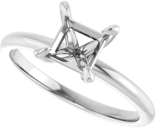 Sužadėtuvių Žiedas „Solitaire“ 950 Platinos Square 5.5mm (5)