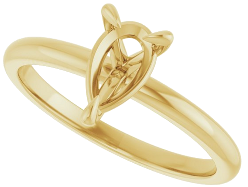 14K Yellow  8x5 mm Pear Solitaire Engagement Ring Mounting (5)